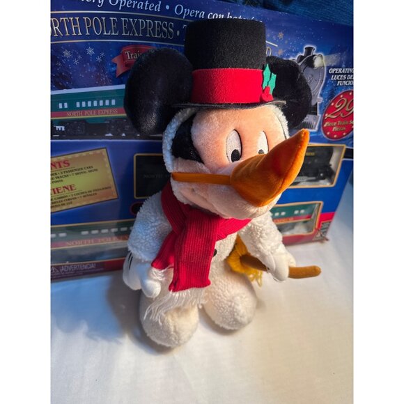 Mickey Mouse 16" Plush Snowman Winter Figure 20242 Scarf Broom CarrotNose 62-41
